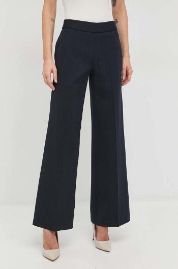 Kalhoty Spanx dámské, tmavomodrá barva, široké, high waist