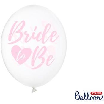 Nafukovací balóny, 30cm, Bride To be, průhledný s růžovým nápisem, 6 ks (5902230764330)