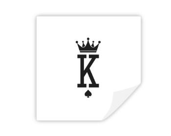Samolepky hranatý čtverec K as King
