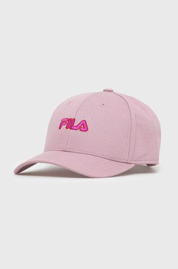 Dětská baseballová čepice Fila růžová barva, s aplikací