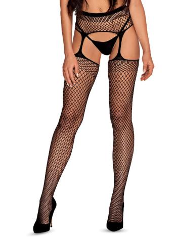 Hravé punčochy S815 garter stockings - Obsessive S/M/L Černá