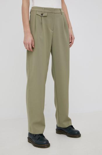 Kalhoty Only dámské, zelená barva, jednoduché, high waist