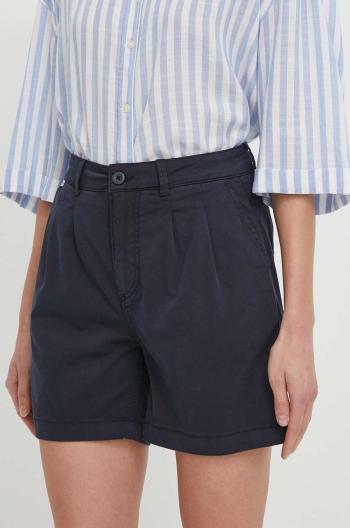 Kraťasy Pepe Jeans VANIA dámské, tmavomodrá barva, hladké, high waist, PL801094