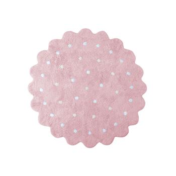 Lorena Canals koberce Bio koberec kusový, ručně tkaný Little Biscuit Pink - 140x140 kytka cm Růžová