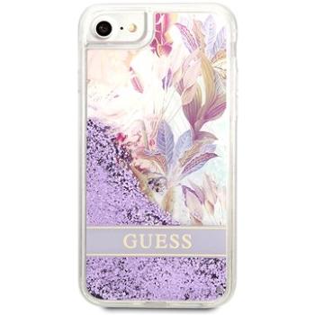 Guess Liquid Glitter Flower kryt pro Apple iPhone 7/8/SE2020/SE2022 Purple (GUHCI8LFLSU)