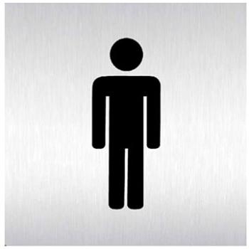 Znak rozlišovací "WC-muži", 60 x 60 mm, samolepící, nerez (148317)