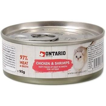 Ontario konzerva Junior Chicken Pieces with Shrimp 95g (8595091761593)