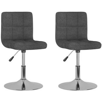 Otočné jídelní židle 2 ks tmavě šedé textil, 334210 (334210)