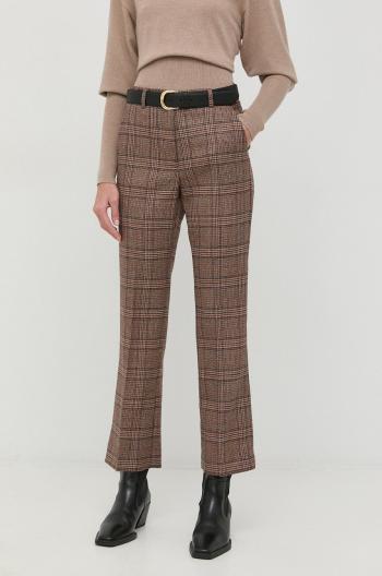 Vlněné kalhoty Weekend Max Mara dámské, jednoduché, high waist