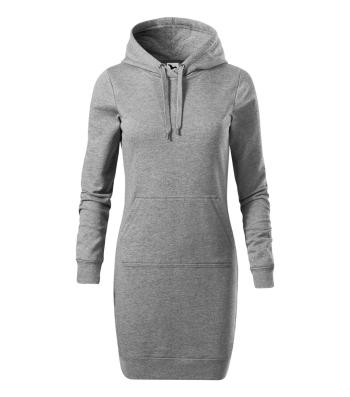 MALFINI Dámské šaty Snap - Tmavě šedý melír | M