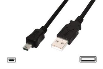 Digitus AK-300130-030-S USB 2.0 A M (plug)/miniUSB B(5pin) M (plug), 3m, černý