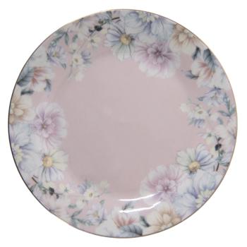 Porcelánový dezertní talířek s květinami Flowers  - Ø 18*2 cm FLOTP