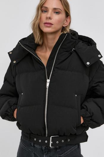 Péřová bunda bomber The Kooples dámská, černá barva, zimní