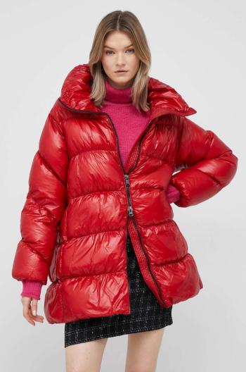 Péřová bunda Hetrego dámská, červená barva, zimní