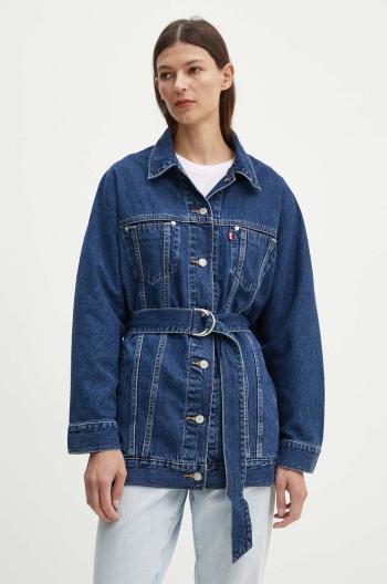 Džínová bunda Levi's dámská, tmavomodrá barva, přechodná, oversize, A9368