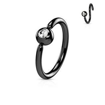 Šperky4U Piercing - černý kruh, kulička 3 mm - K1018-12083