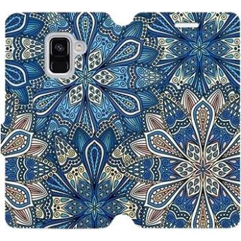 Flipové pouzdro na mobil Samsung Galaxy A8 2018 - V108P Modré mandala květy (5903226130757)