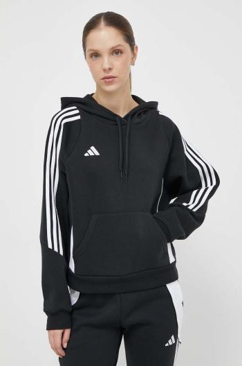 Tréninková mikina adidas Performance Tiro24 černá barva, s kapucí, s aplikací, IJ5607