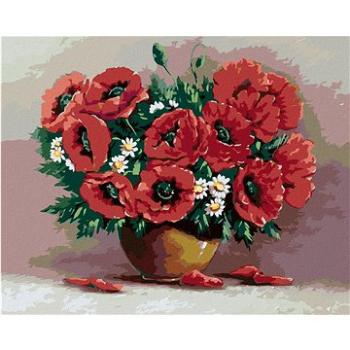 Malování podle čísel - Červené květiny v hnědé váze (HRAbz33191nad)