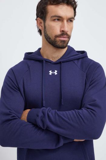 Mikina Under Armour pánská, tmavomodrá barva, s kapucí, hladká, 1379757