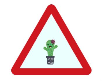 Samolepky pozor - 5ks Kaktus