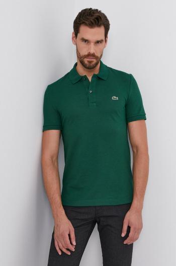 Bavlněné polo tričko Lacoste zelená barva