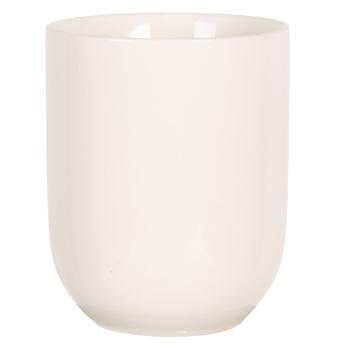 Bílý porcelánový kalíšek na čaj - ∅ 6*8 cm / 0,1L 6CEMU0088