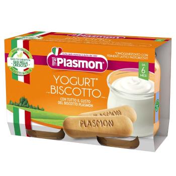 Plasmon Dezert jogurt a sušenka 6m+ 2 x 120 g