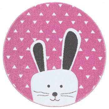 Sintelon koberce Dětský kusový koberec Pastel Kids 52/RVR kruh - 100x100 (průměr) kruh cm Růžová