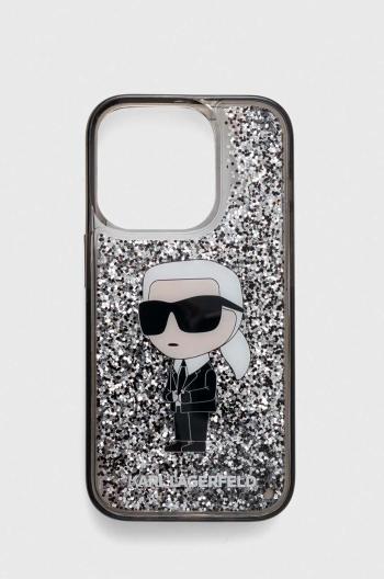 Obal na telefon Karl Lagerfeld iPhone 15 Pro 6.1 pruhledná barva