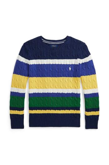 Dětský bavlněný svetr Polo Ralph Lauren zelená barva, lehký, 323941097001