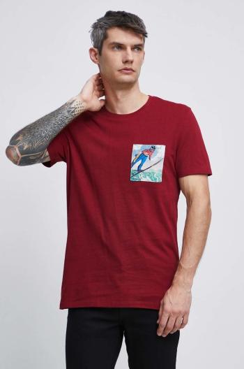 Bavlněné tričko Medicine červená barva, s potiskem