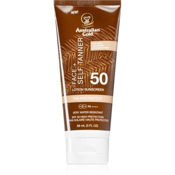 Australian Gold Face + Self Tanner samoopalovací krém na obličej SPF 50 88 ml