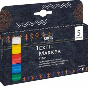 Kreul 92750 Textile Marker Opaque Set Sada textilních fixů 5 ks