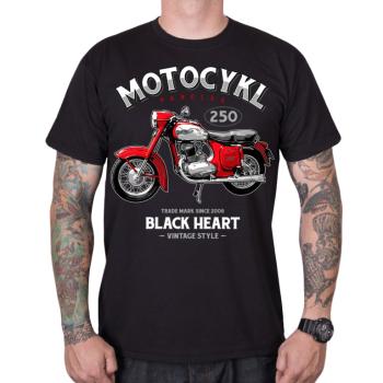 Triko BLACK HEART Motocykl Panelka  3XL  černá