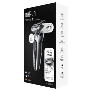 Braun Holicí strojek Series 7 71-S1000s Wet&Dry s cestovním pouzdrem stříbrný