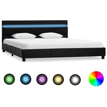 Rám postele s LED světlem černý umělá kůže 160x200 cm (284796)