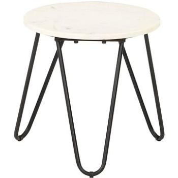 Konferenční stolek bílý 40x40x40 cm pravý kámen mramorový vzor (286443)