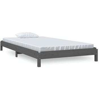 Stohovatelná postel šedá 100 × 200 cm masivní borovice, 820389 (820389)