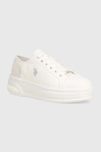 Sneakers boty U.S. Polo Assn. ASUKA bílá barva, ASUKA002W 4CS1