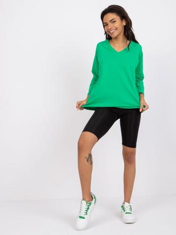 ZELENÁ OVERSIZE HALENKA SYLVIE S KRAJKOVÝMI ZÁDY -RV-BZ-7558.30-GREEN Velikost: S/M