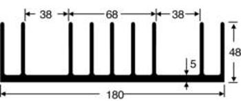 Chladič Fischer Elektronik, 180 x 48 x 100 mm, SK 53 100 SA, 0,65 kW