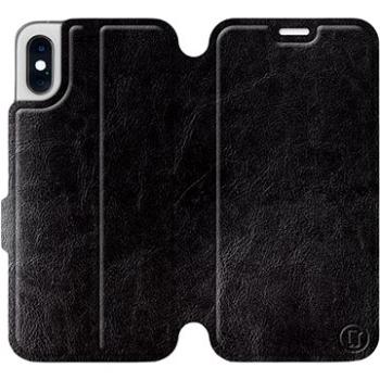 Flipové pouzdro na mobil Apple iPhone XS v provedení  Black&Orange s oranžovým vnitřkem (5903226468126)