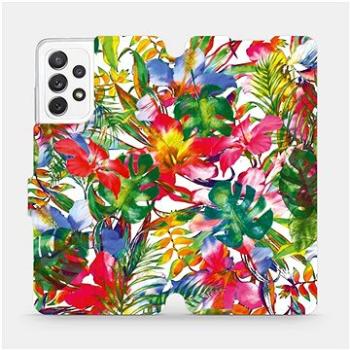 Flipové pouzdro na mobil Samsung Galaxy A72 - MG07S Pestrobarevné květy a listy (5903516638864)