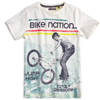 Chlapecké tričko LEMON BERET BIKE NATION krémové Velikost: 164