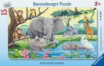 RAVENSBURGER Puzzle Africká zvířata 15 dílků