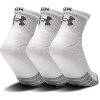 Under Armour HEATGEAR QUARTER 3PK Unisex ponožky, bílá, velikost