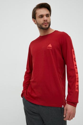 Bavlněné tričko s dlouhým rukávem Burton červená barva, s potiskem
