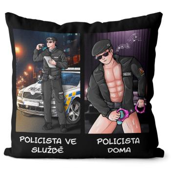 Polštář Policista doma (Velikost: 40 x 40 cm)