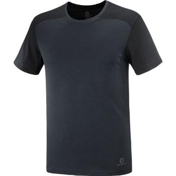 Salomon ESSENTIAL COLORBLOC Pánské triko, černá, velikost XXL